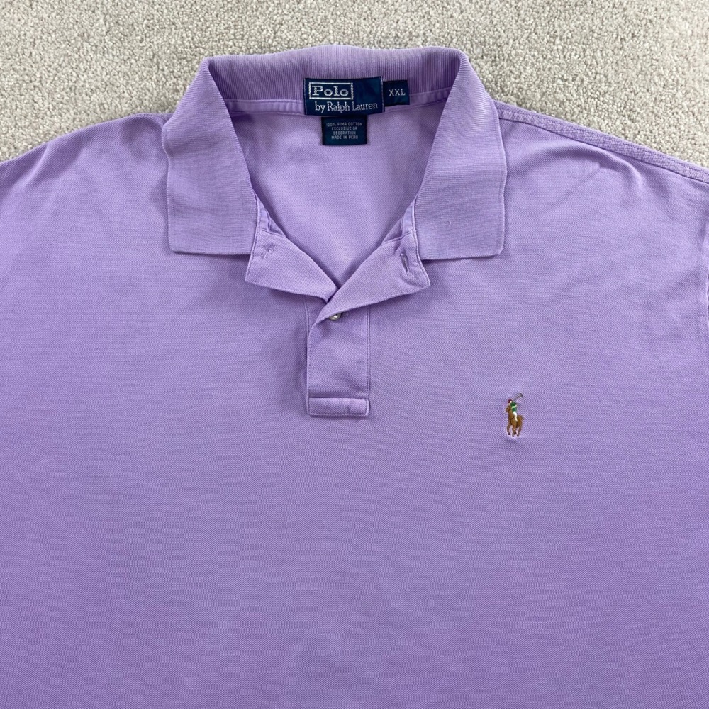 Polo Ralph Lauren Polo Shirt Mens XXL Purple Pima Cotton Short Sleeve Pony Logo